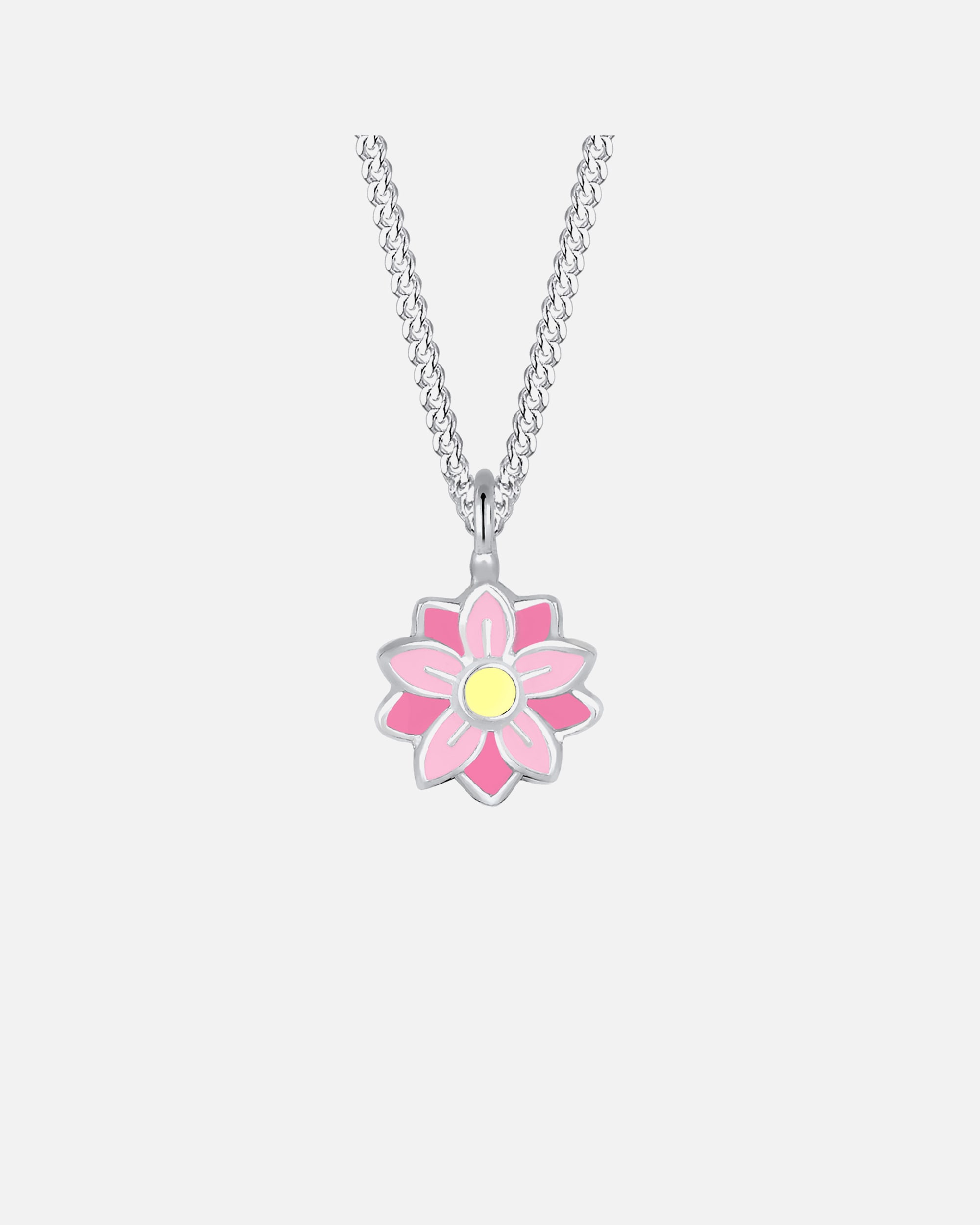Elli Femme Pendentif Fleur Pastel Émail - (925/1000) Argent