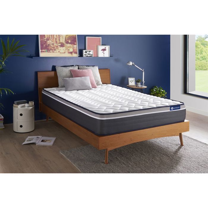 Colchão 200x200 cm com molas ensacadas e espuma viscoelástica - Actiflex Plus