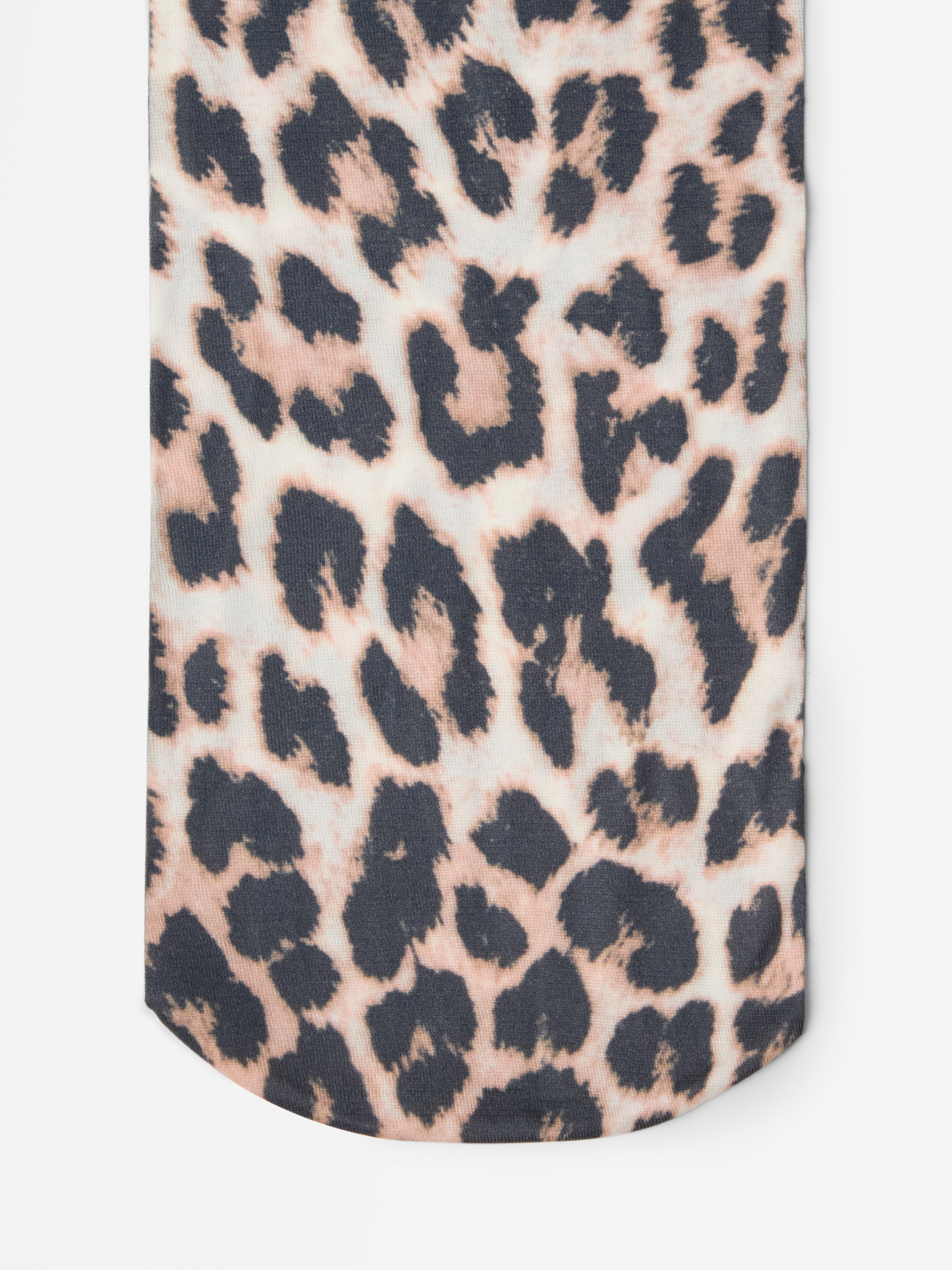 Světle hnědé punčocháče s leopardím vzorem 40 denier