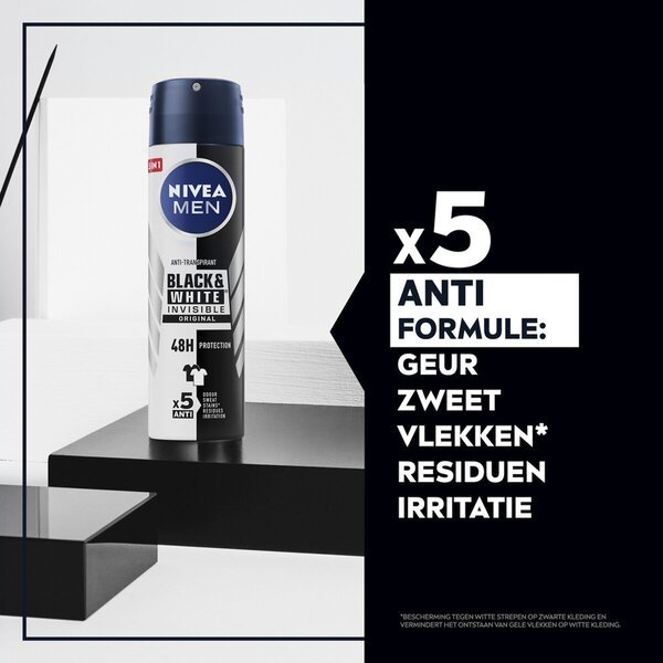 NIVEA Men Invisible For Black & White дезодоранс спреј<br>2 x 150ml