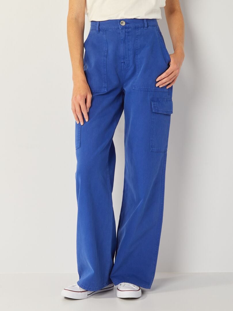 Jeans met wijde pijpen - BLAUW