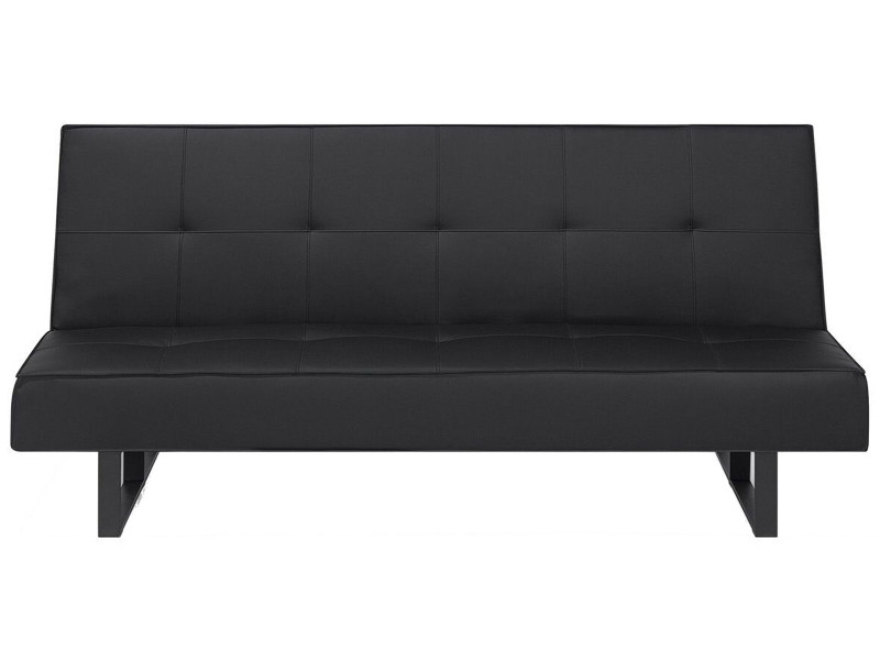 Sofa kanapa rozkładana ekoskóra czarna