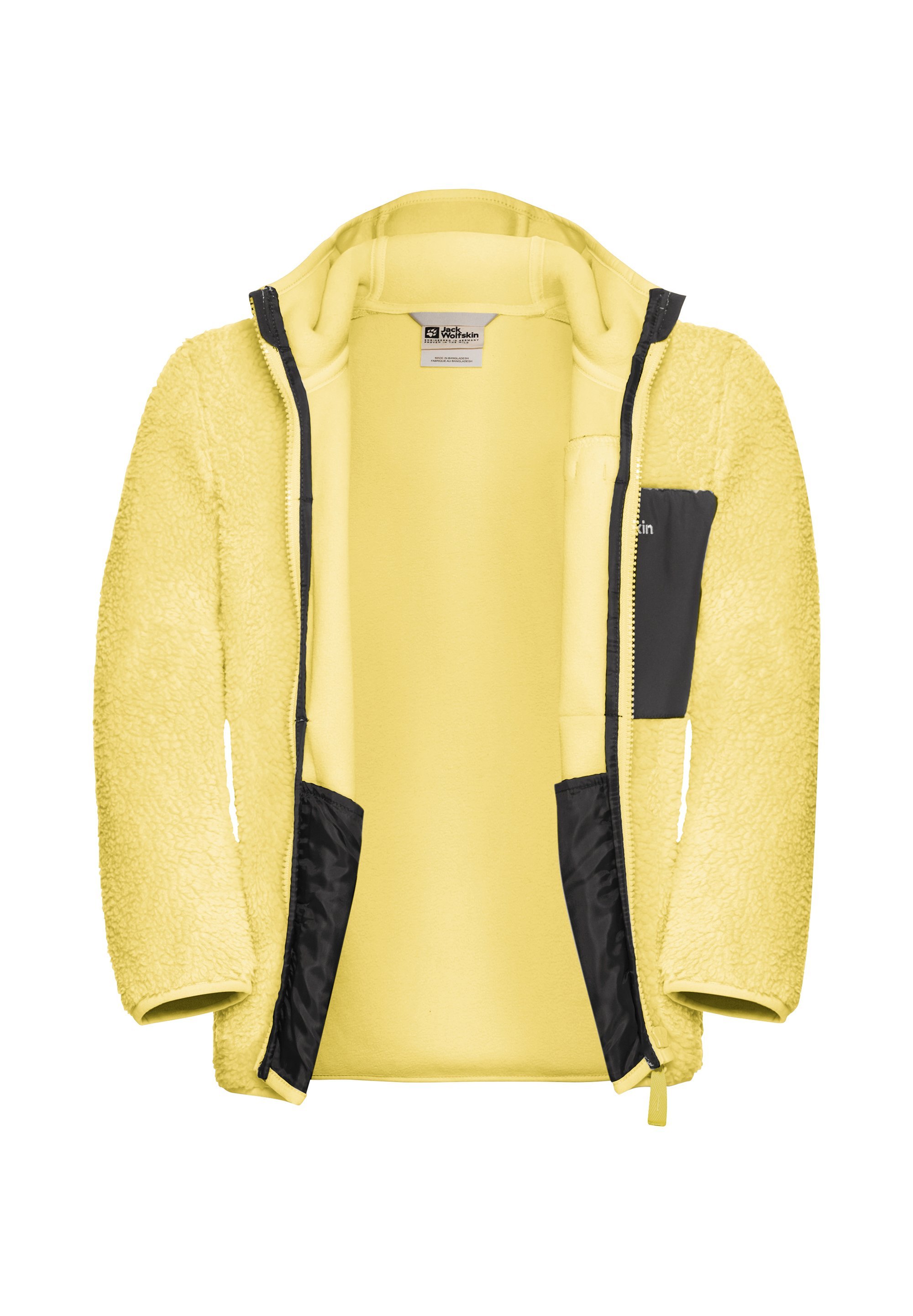 Jack Wolfskin ICE CURL HOOD - Flis jakna - boja limuna leda