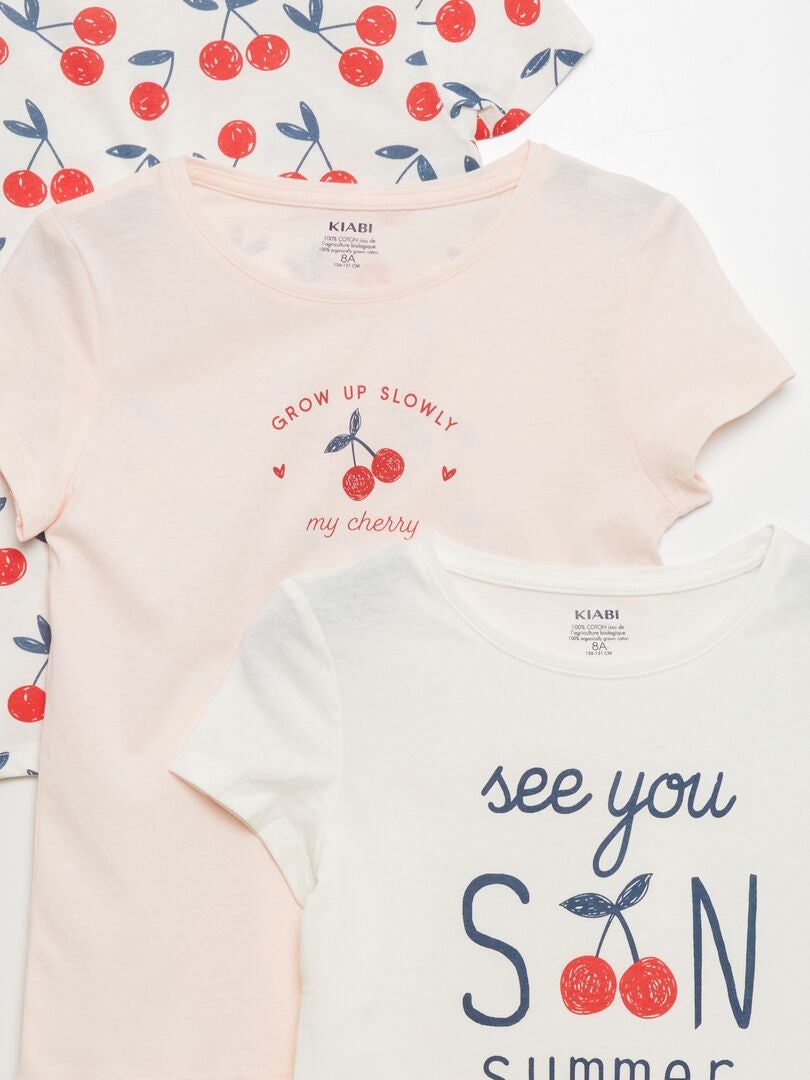 Set van 3 bedrukte T-shirts - BEIGE