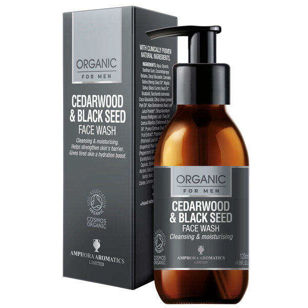 Amphora Aromatics Ansiktssåpe i sedertre for menn økologisk 120 ml | Gaver til pappa | Superdrug