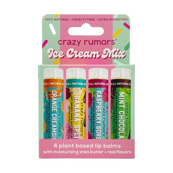 Crazy Rumors iskremmiks - 4-pakning - leppepomade