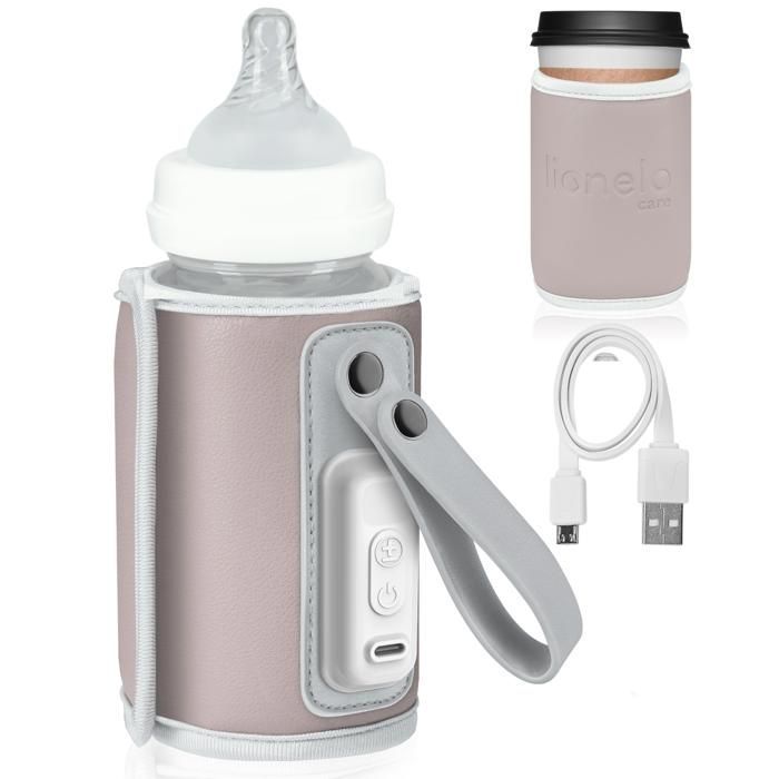 Chauffe-biberon portable LIONELO Thermup Go - USB - Température jusqu'à 24h - Sans BPA - Rose