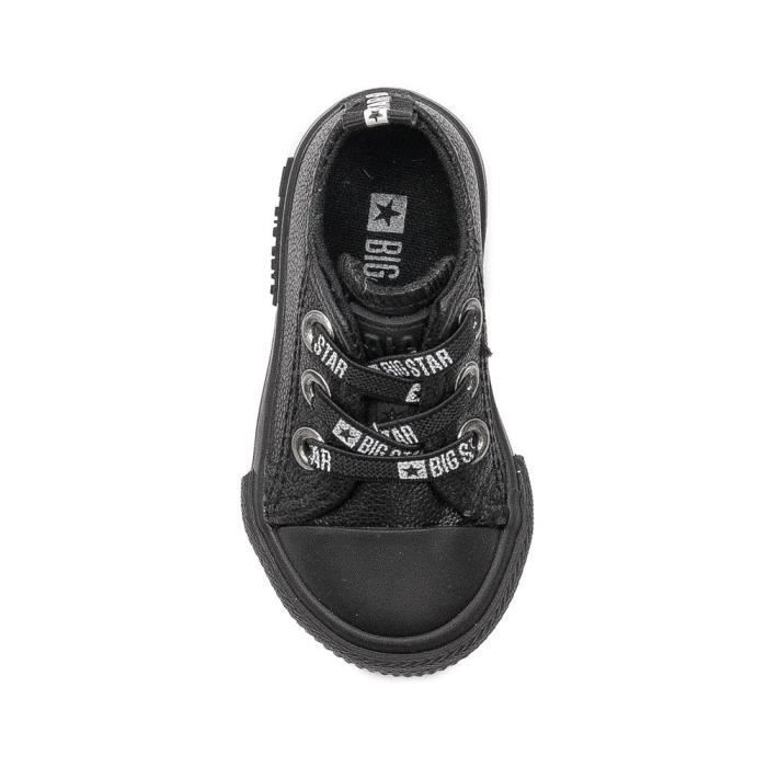 Sko - BIG STAR - KK374059 - Svart - Snøring - Baby - Flat - Lerret - Unisex