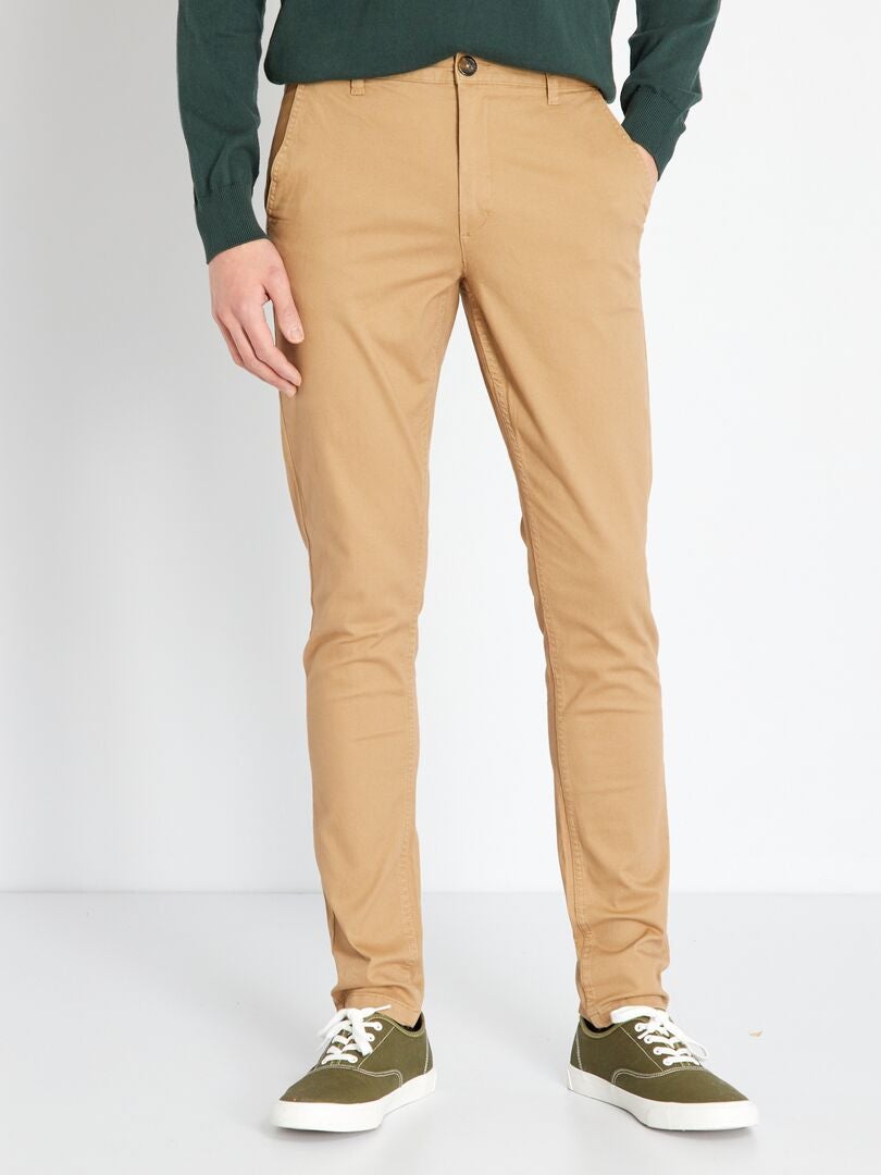 Calça chino skinny tamanho G34 - BEGE