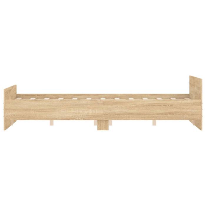 Estructura de cama vidaXL, cabecero y piecero, roble Sonoma, 140x190 cm, 3203784