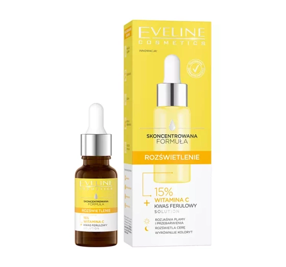Eveline Cosmetics Skoncentrowana Formuła serum rozświetlające do twarzy, szyi i dekoltu 18 ml
