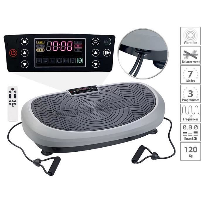 Plateforme vibrante - WBV-435.3D - Oscillation 2D - 2 extenseurs - Noir - 120 kg max