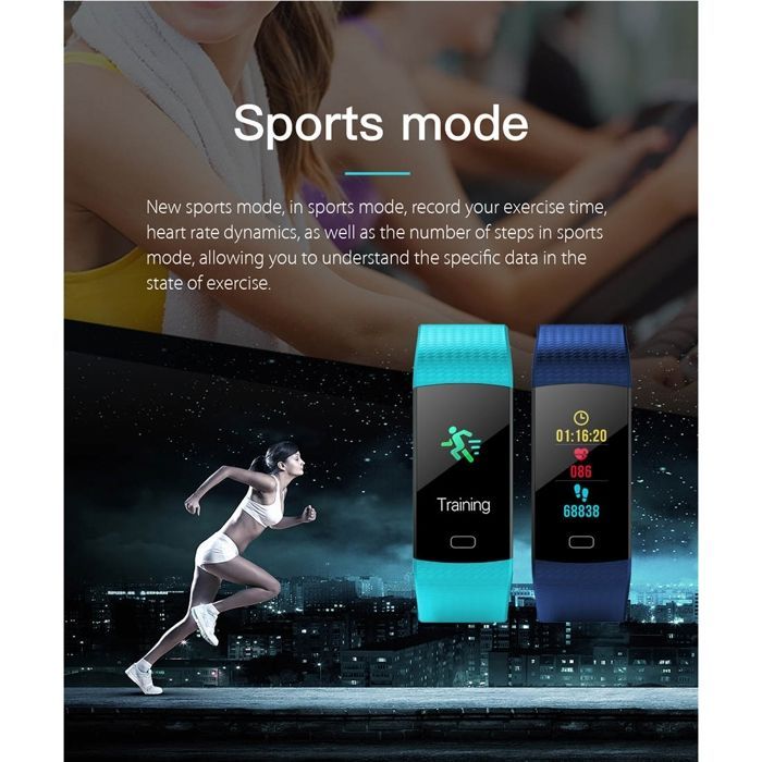 YONIS Smartwatch voor Android en iOS, hartslagmeter, IP67 waterdicht, stappenteller, rood