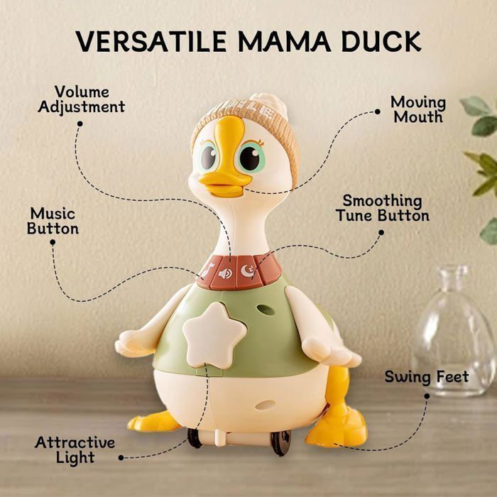 Electric Duck Toy - KCVV - Family Play Set - 1 Duck + 3 Babies - Safe - Interactive