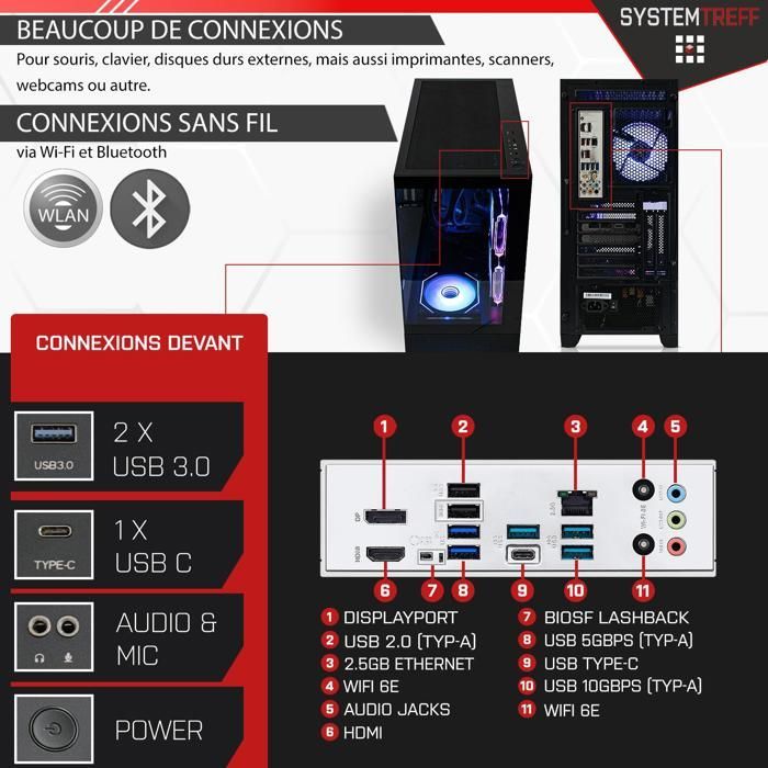 PC Gamer - AMD Ryzen 7 7800X3D - Nvidia GeForce RTX 5070 TI 16Go - 32Go RAM - 1To M.2 NVMe- Windows 11 - WiFi-46