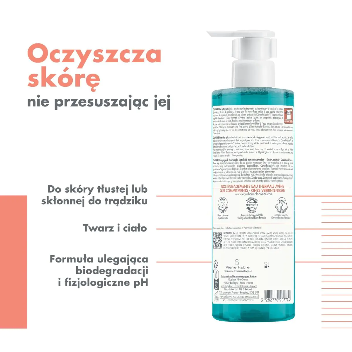 Avène Cleanance Żel oczyszczający do cery tłustej i trądzikowej, 400 ml