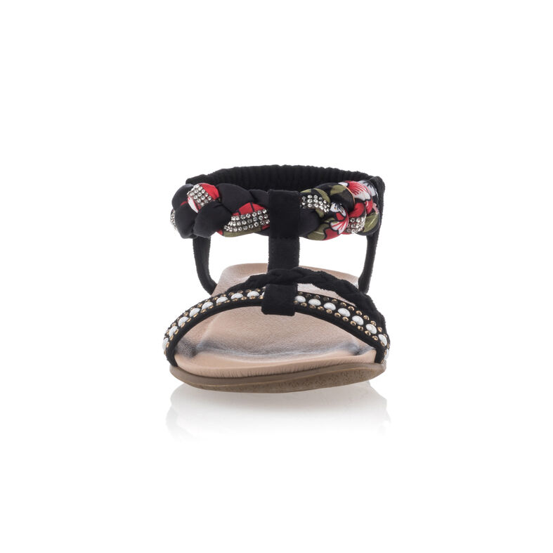 Schwarze Damensandalen / Zehenfreie Schuhe
