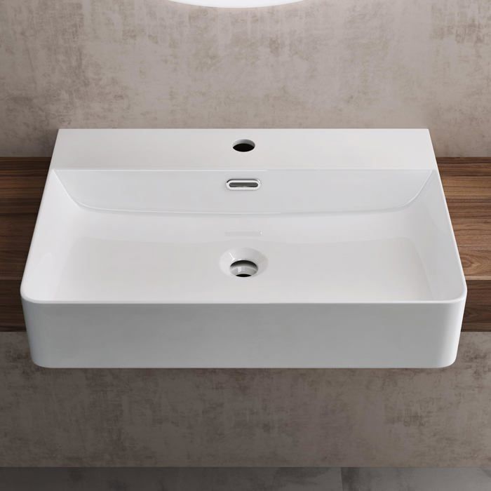 Lavabo rectangular de cerámica blanco para baño doporro Brüssel702 50,5x42,5x12,5cm