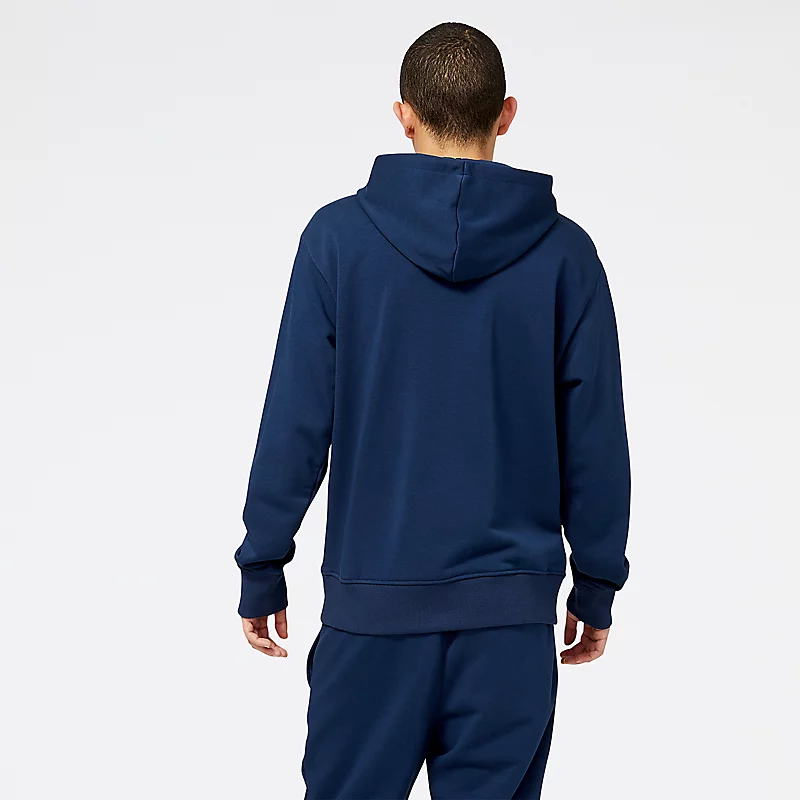 Męskie bluzy z kapturem NB Essentials Stacked Rubber PO – Natural Indigo