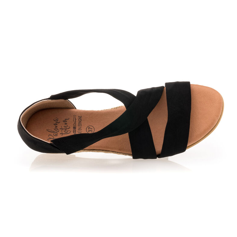 Svarte sandaler / sko med åpen tå til dame