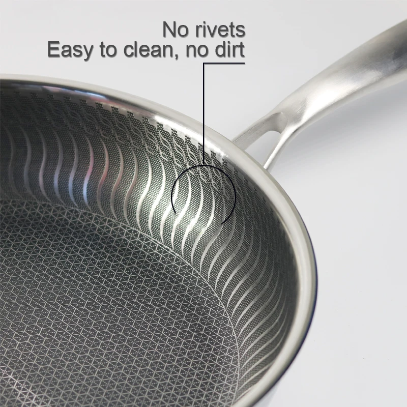 Poêle à frire en acier inoxydable 316, wok, poêle à steak, casserole, compatible induction et gaz, ustensiles de cuisine universels, antiadhésif