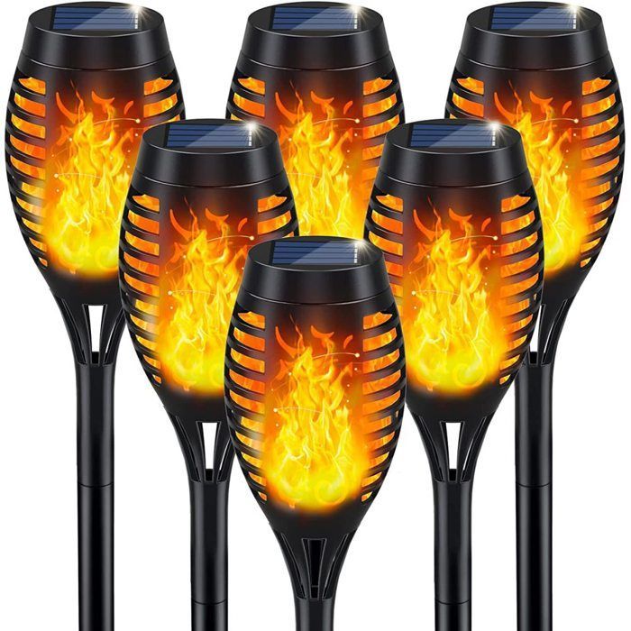 Luci solari da giardino, bruciatore da esterno con effetto fiamma realistico, illuminazione a LED per Natale e decorazioni per esterni.