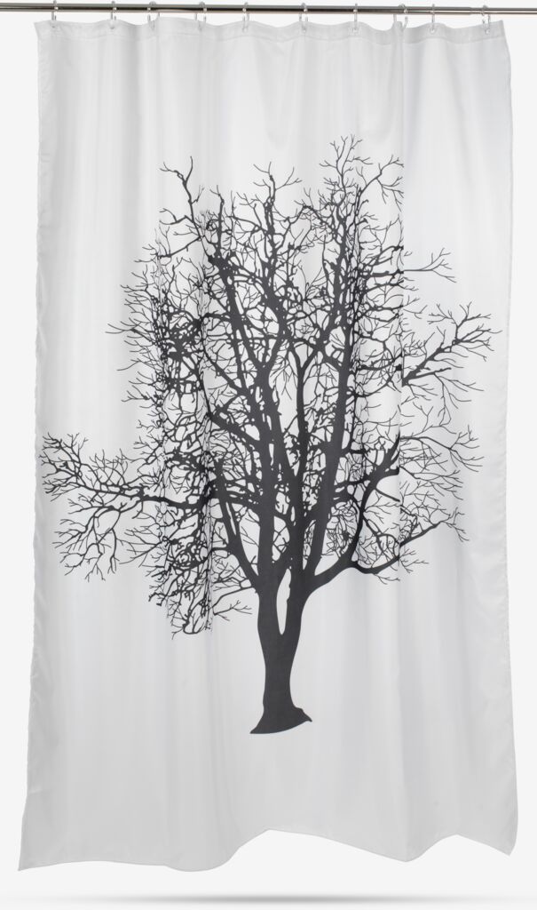 MARIEBY zlatna zavjesa za tuširanje MARIEBY 180x200cm crno/bijela KRONBORG