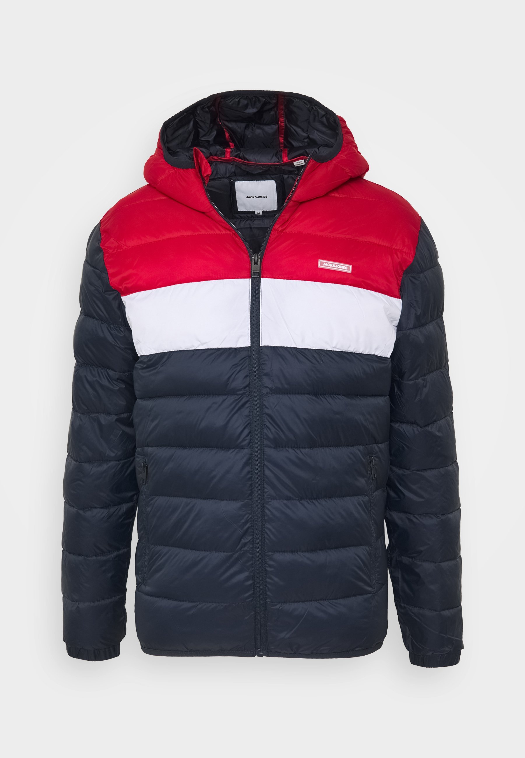 Jack & Jones JJVINCENT PUFFER HOOD - Lichtgewicht jas - tango rood