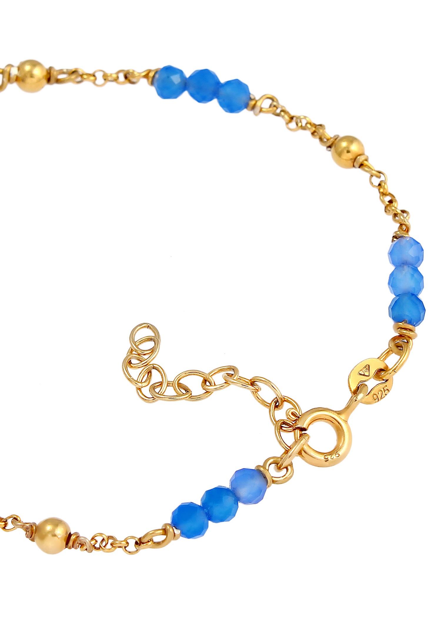 Elli Kugel Achat Bead Blau Sommer 925er Silber