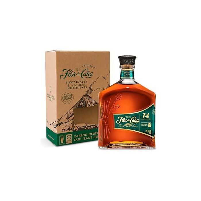 Flor de Caña - 14 Year Old - Aged Rum - Nicaragua - 43.0% ABV - 70cl with gift box