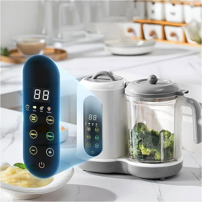 Procesador de alimentos para bebés multifuncional 4 en 1: cocina, batidora y olla automáticas, esterilizador, calientabiberones, libre de BPA, 400 ml.