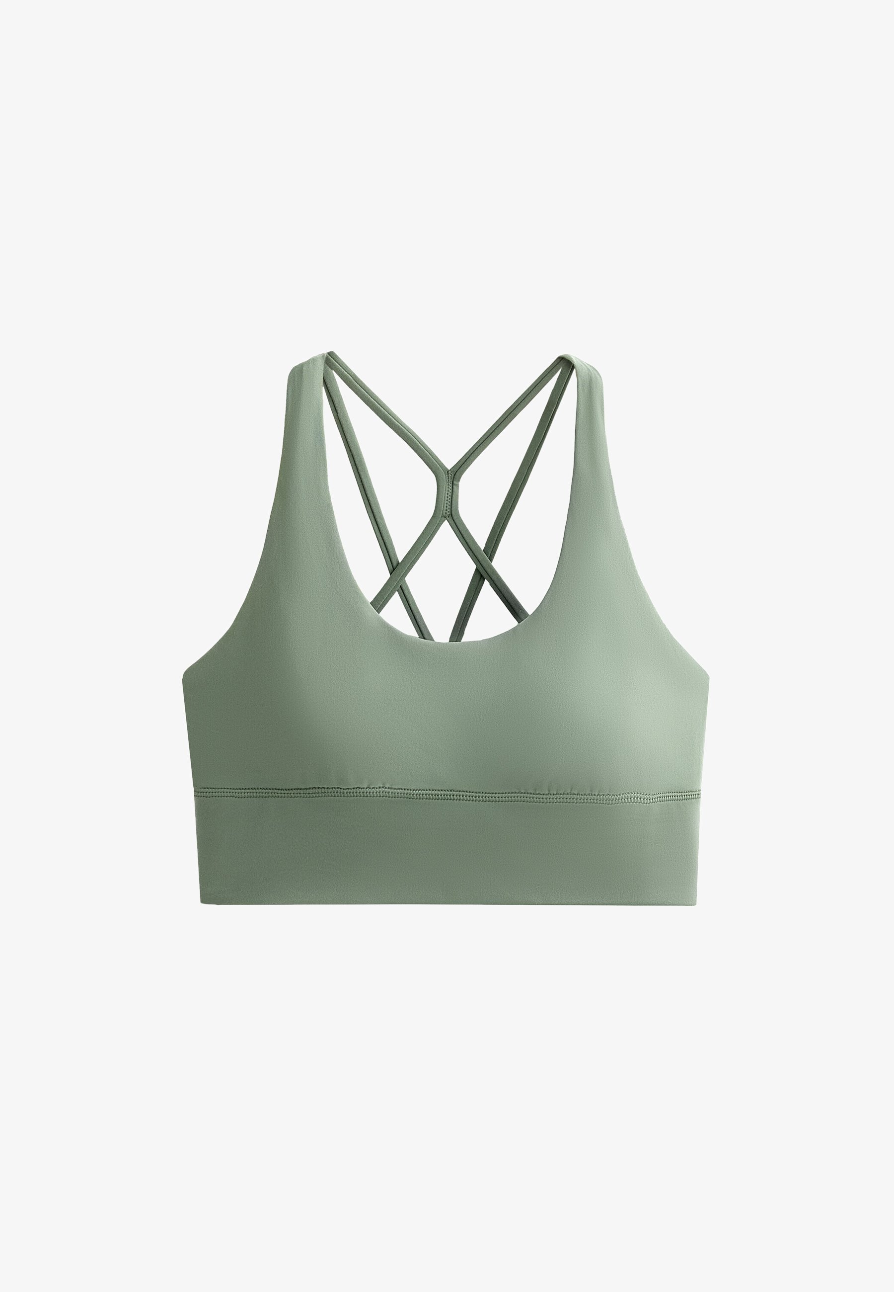 Reggiseno sportivo OYSHO con spalline incrociate sulla schiena - 32977901 - Supporto leggero - verde