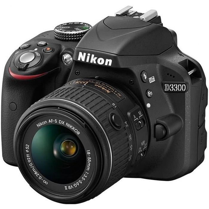 NIKON D3300 KIT + 18-55VRII Noir - Appareil photo