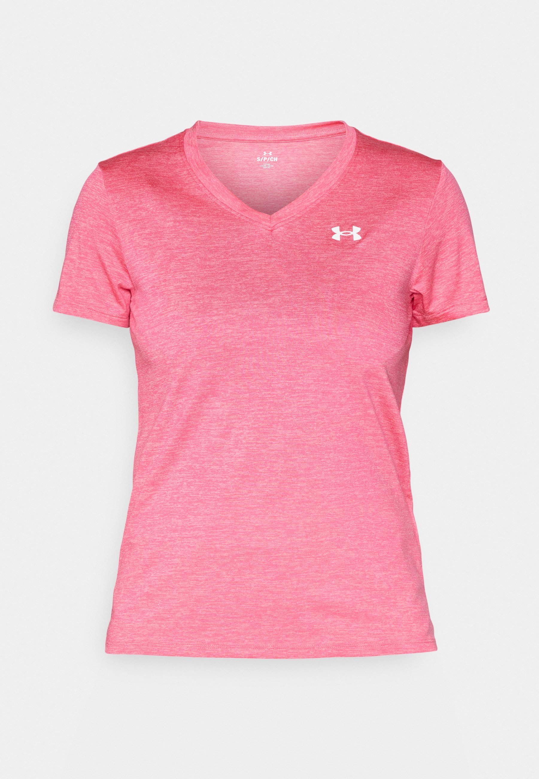 Under Armour TECH TWIST - Koszulka sportowa - super różowo-biała