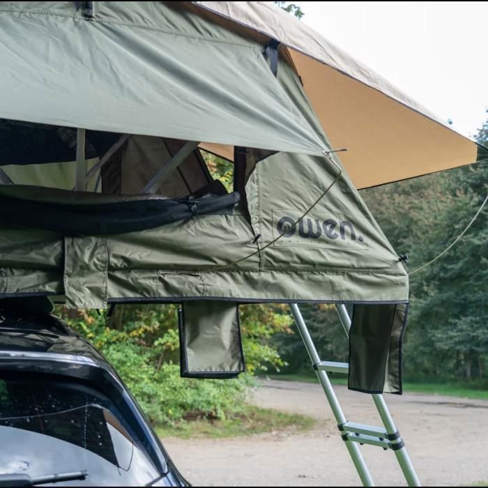 OWEN Daktent - 2-3 personen - Ladder, Anticondensatiematras, PVC-zeil - 3500 mm waterdichtheid - SUV, 4x4, bestelwagens