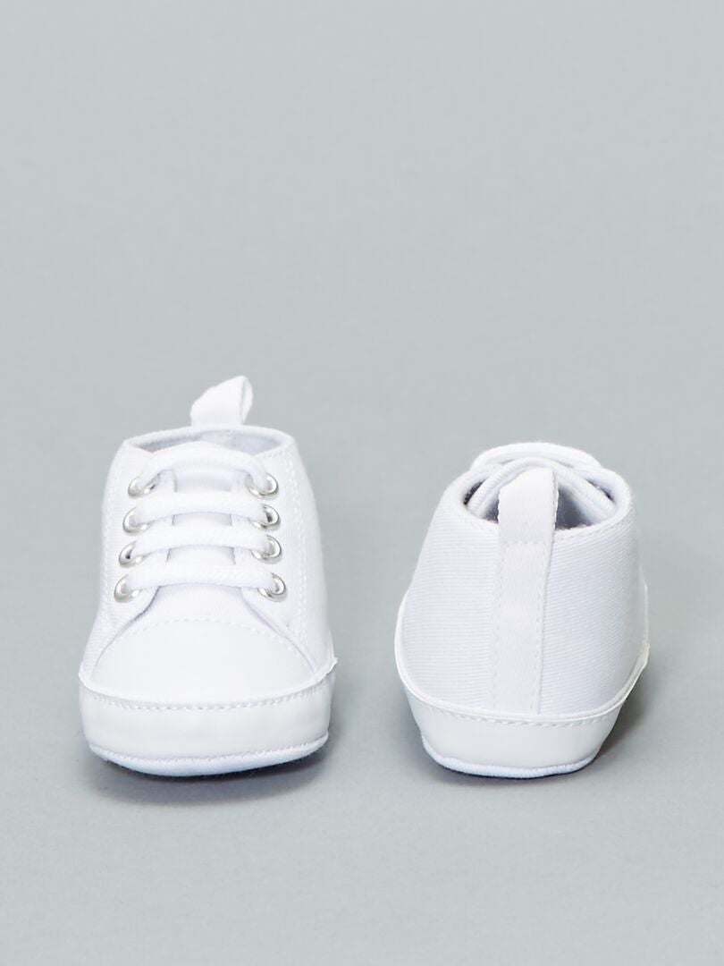 Hoge canvas sneakers - wit