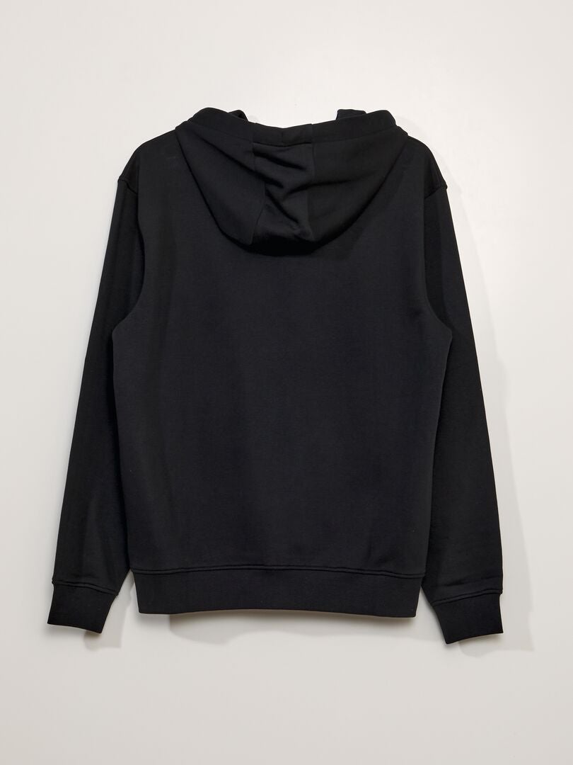 Bluza z kapturem z polaru - CZARNY