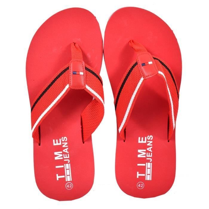 Tongs Homme - Ozabi - J208 Rouge - Confortables et résistantes à l'eau