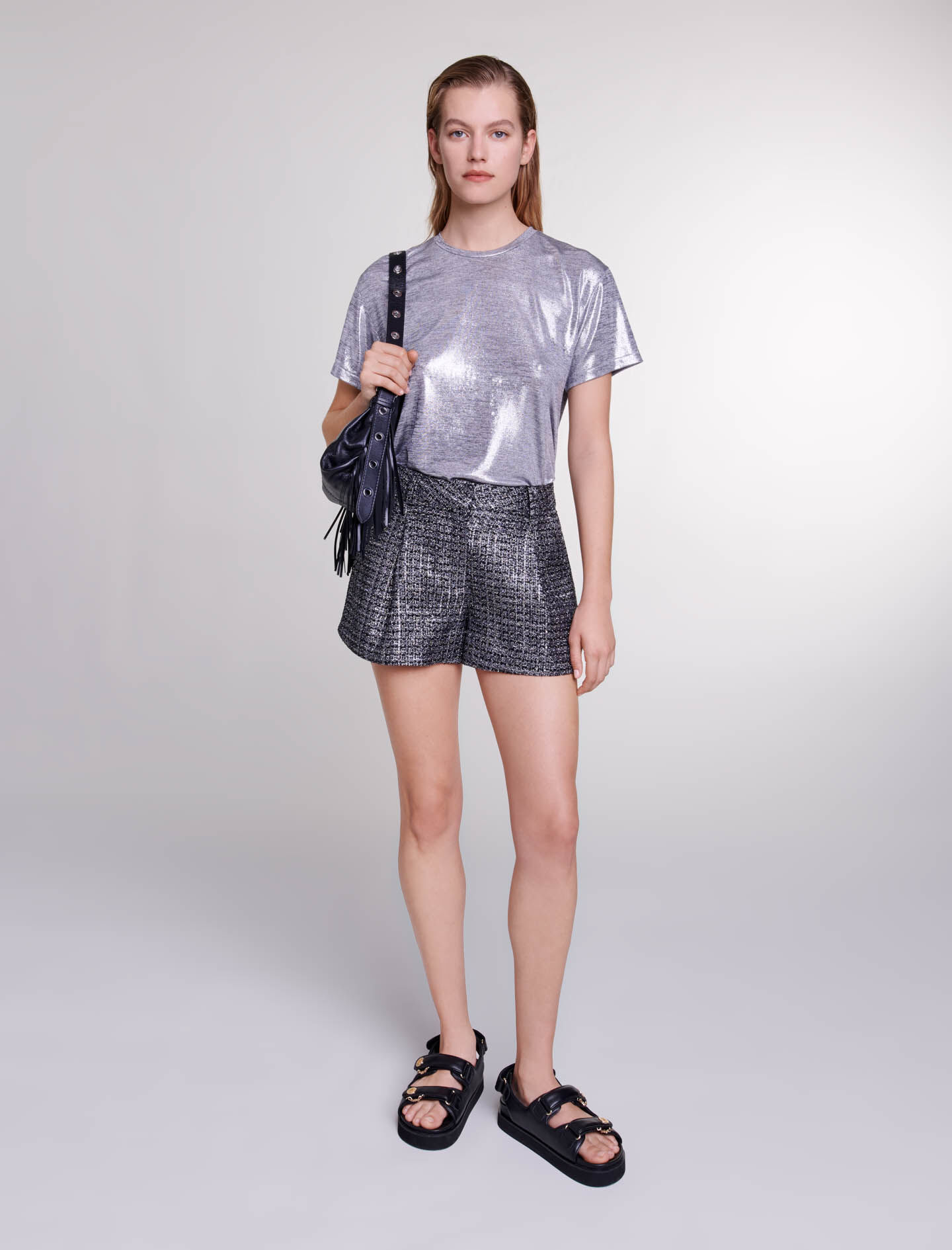 Lamé T-shirt - Zilver