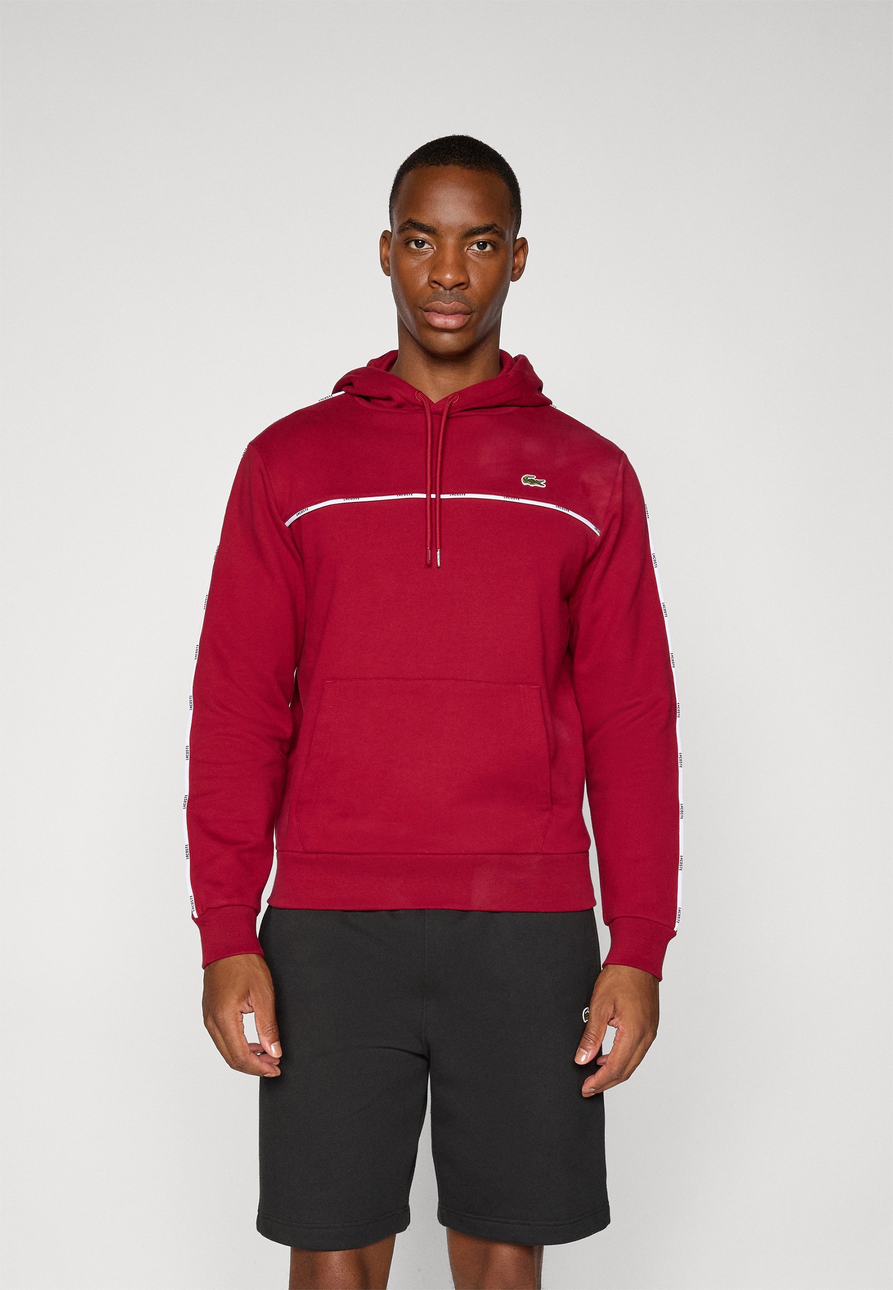Lacoste Sport HOODIE TAPE - Sweat à capuche - bordeaux