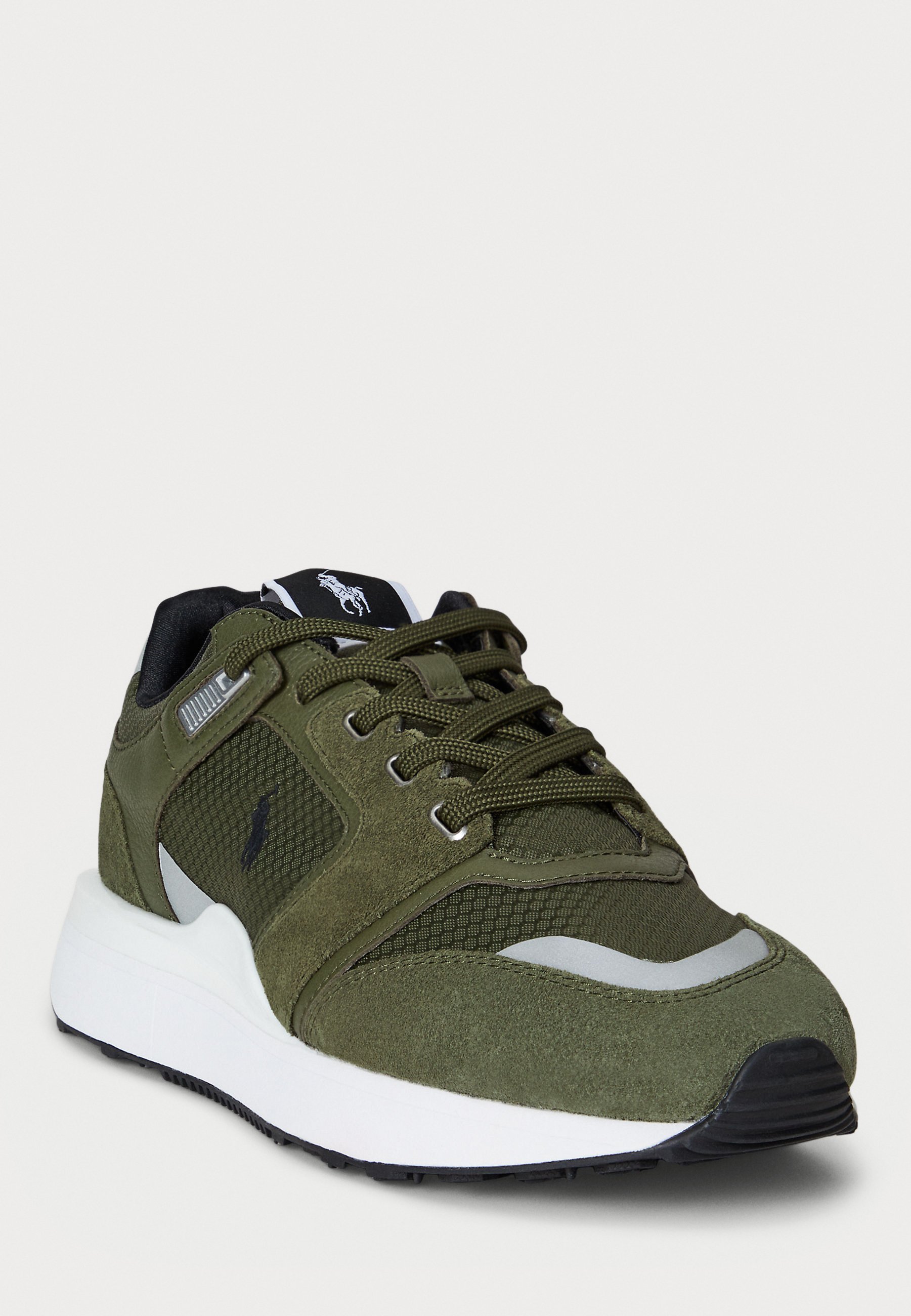 Polo Ralph Lauren TRAIN 89 V2 SUEDE-PANELED SNEAKER - Joggesko - new olive/white