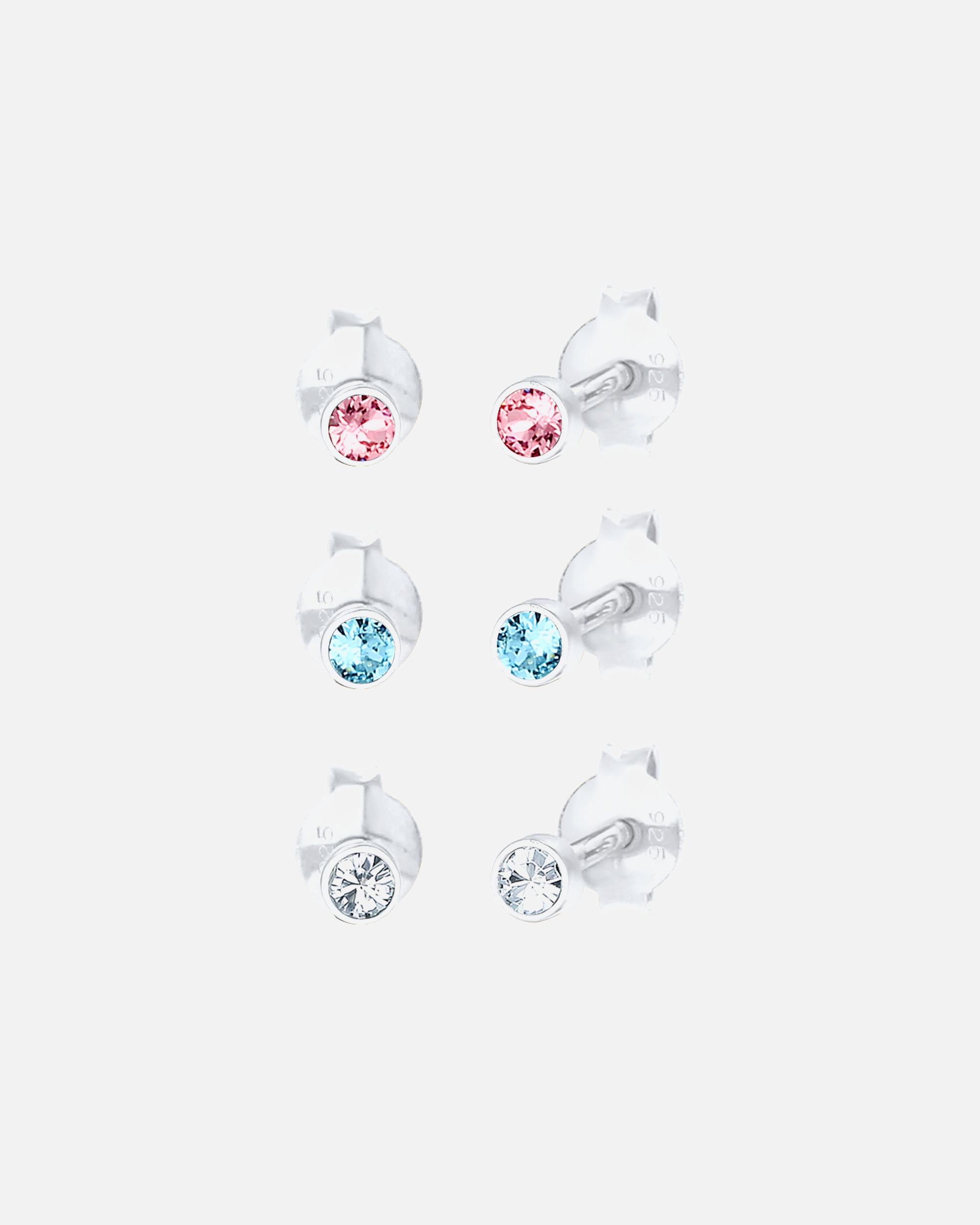 Elli Enfants Basic Multicolore Bleu Rose avec cristaux en argent sterling 925