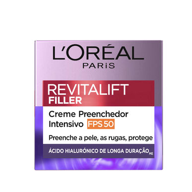 L'Oréal Paris Revitalift Filler Cream SPF 50 -kasvovoide ikääntymisen merkkejä vastaan 50 ml