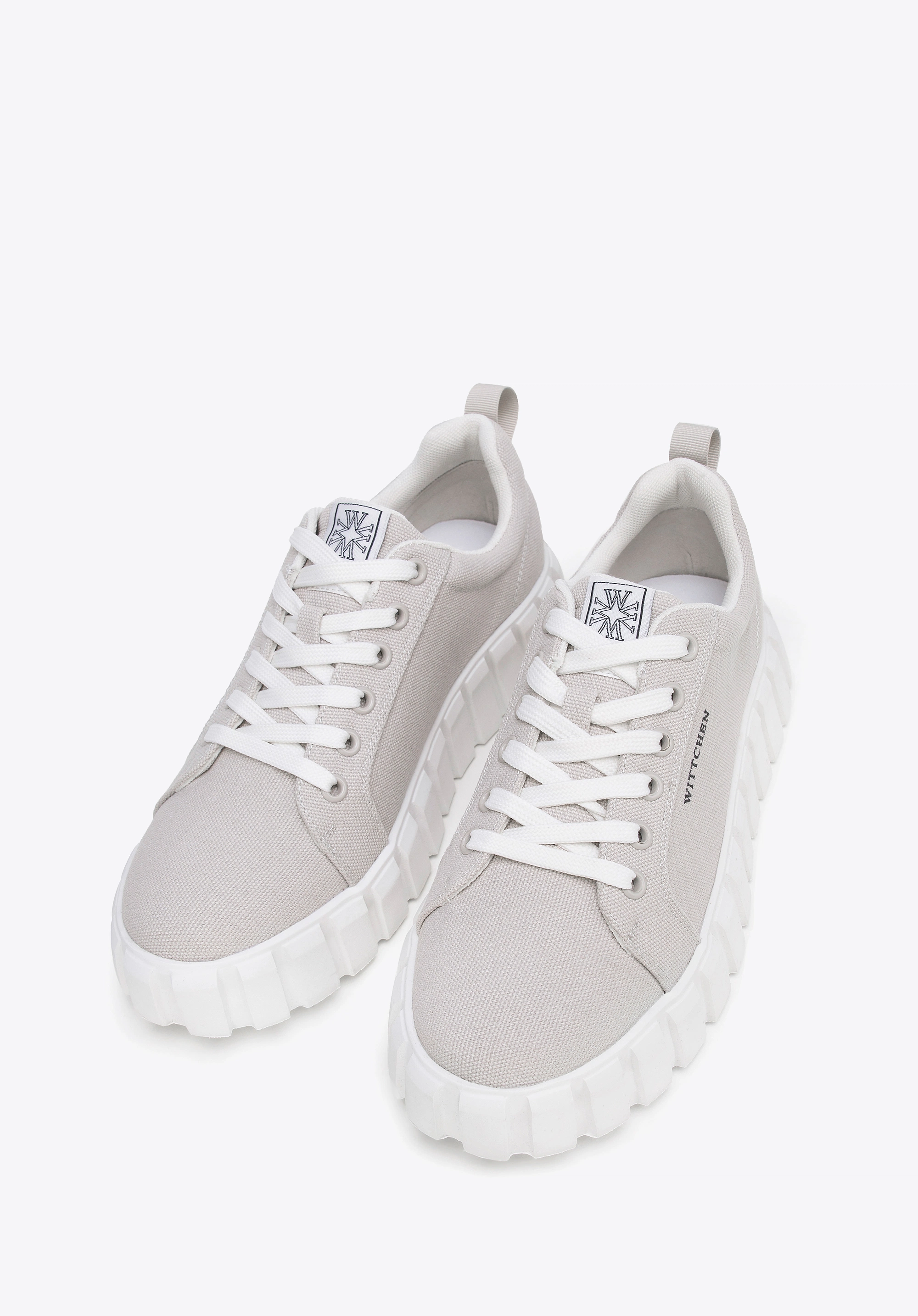 Damskie sneakersy na platformie szare