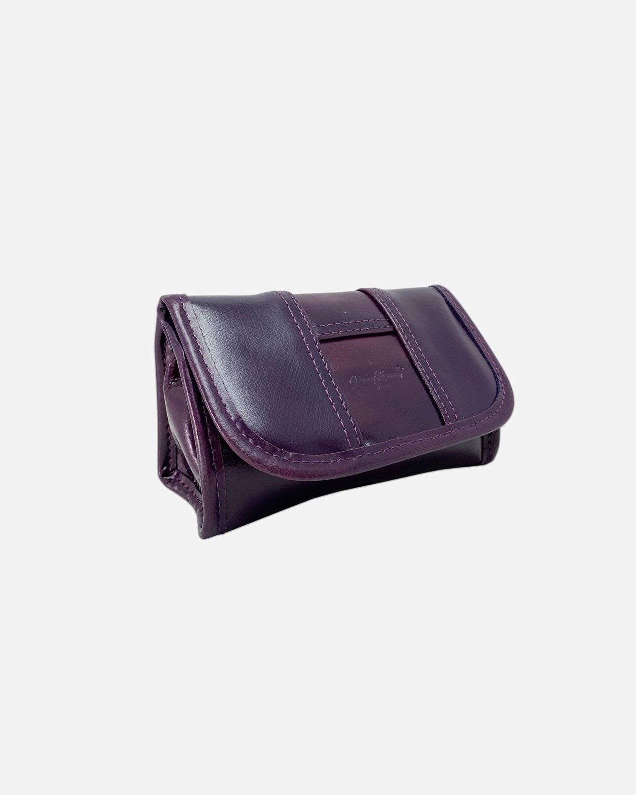 Douglas Accessories Kozmetička torbica od kože, lakirana, boje patlidžana - 1 komad