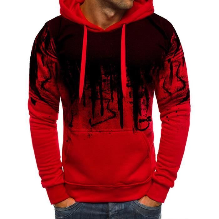 Chándal para hombre - Ropa deportiva - Conjunto de jogging deportivo - Rojo - Manga larga - Fitness