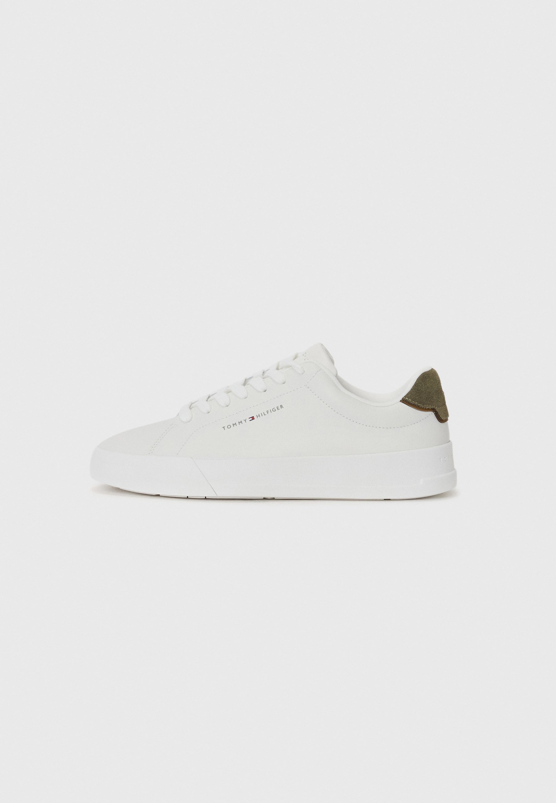 Tommy Hilfiger COURT DETAIL - Sneakers - ecru/legergroen