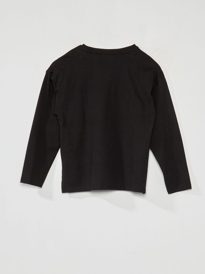 T-shirt met lange mouwen - zwart
