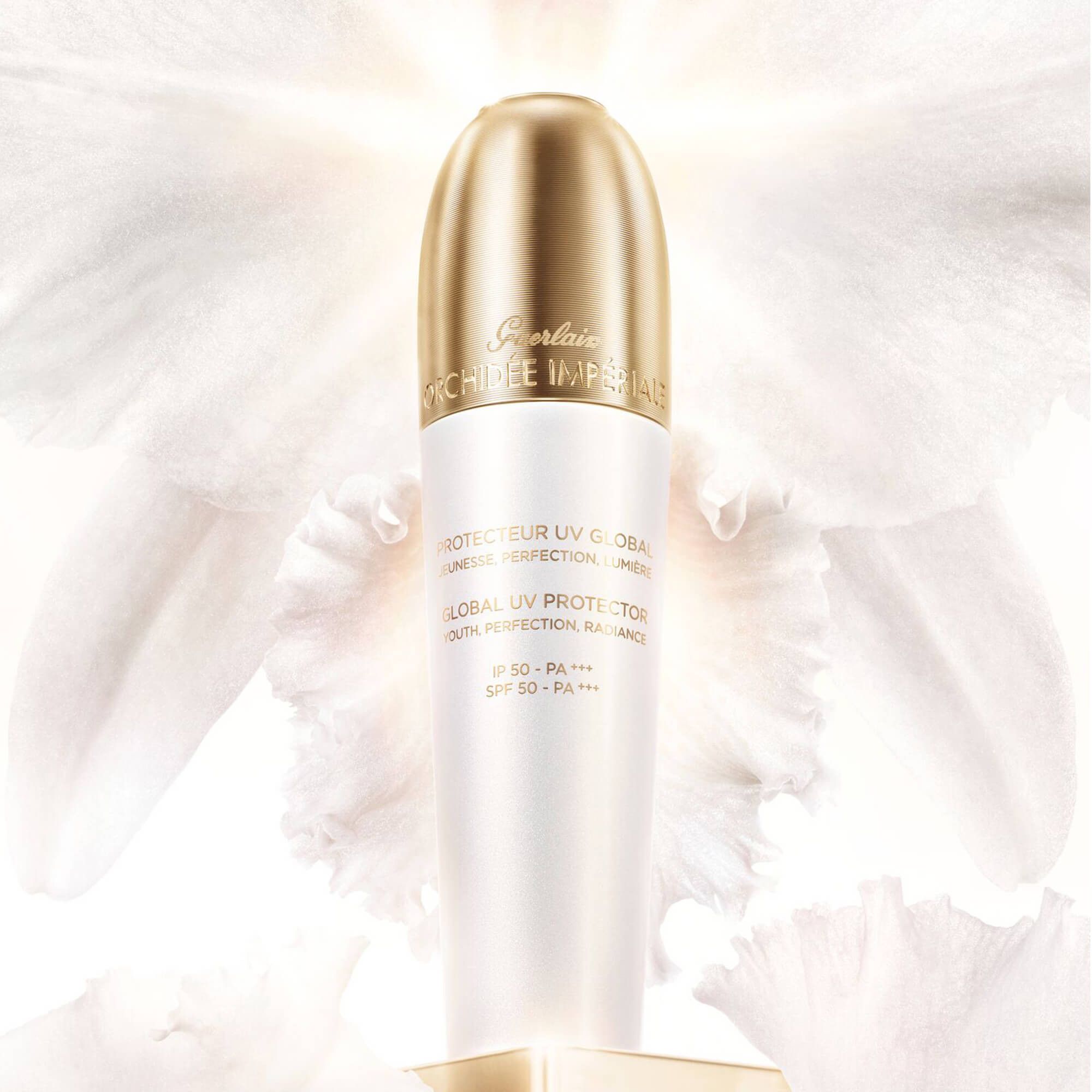 Orchidée Impériale Brightening Global UV Protective Shield Luksusa pretgrumbu un novecošanās līdzeklis