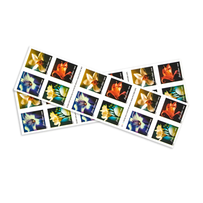 2000 US 34c Self Adhesive Four Flowers First Class Stamps